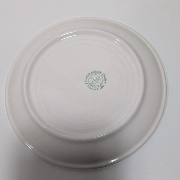Syracuse China Syralite Plate With Green Geometric Rim - Picture 7 of 8